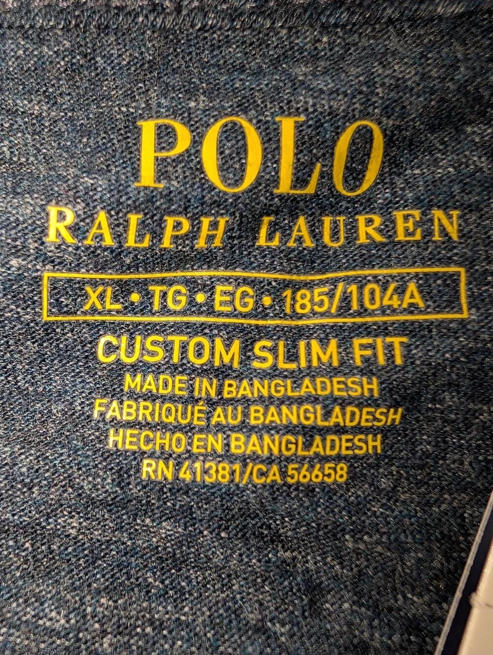 NWT Polo Ralph Lauren Custom Slim Fit Men's V-neck Tee. Size XL, Blue